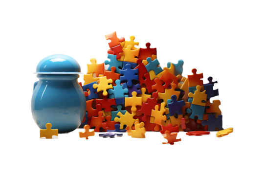World autism awareness day isolated on transparent background