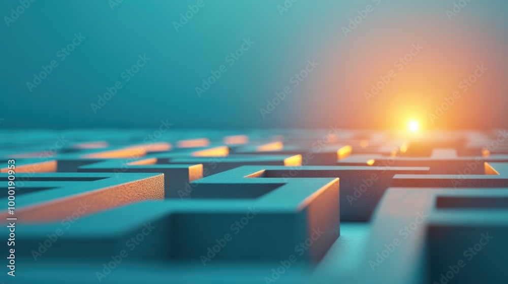 Wall mural a maze made of light, showcasing a strategy that navigates through abstract complexities.