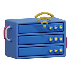 online database storage with internet wifi sign 3d render illustration