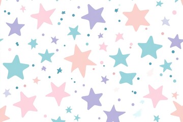 Cute pastel star pattern on a white background
