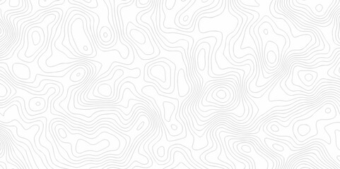 	
Vector topographic white wave line geography landscape Topo contour map on background. Geographic mountain relief diagram line wave carve pattern. Topographic world map texture.