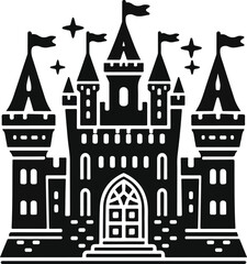 Obraz premium Hindu spiritual temple black silhouette 