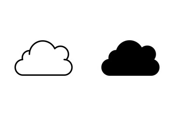 Clouds black vector icon set.for web, computer and mobile app