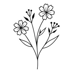 flowers vector with white background