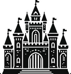 Fototapeta premium Hindu spiritual temple black silhouette 