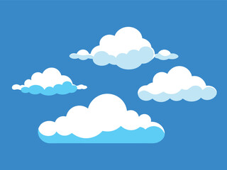 Cloud vector pack, flat cloud illustration set.
