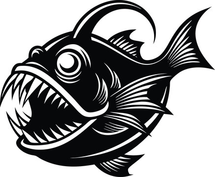 recommend clip art: anglerfish animal  vector sample logo vector