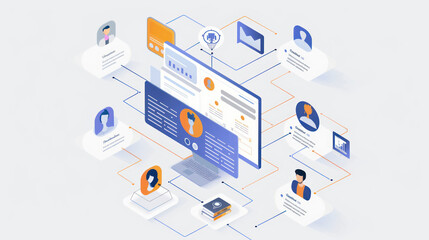A visual of AI-driven sales tools optimizing lead generation, customer segmentation, and personalized communication.
