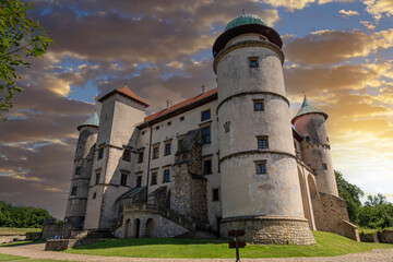 Medieval Nowy Wisnicz castle.  Stary Wisnicz village. Poland