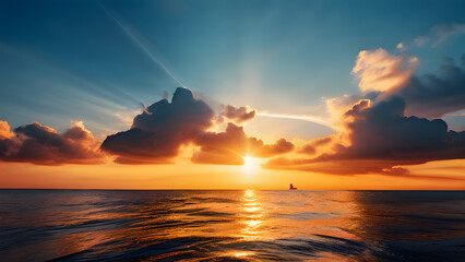 Fototapeta premium sunset over the ocean