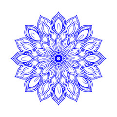 Blue Flower Mandala Design 