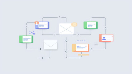 Fototapeta premium A visual of a successful email marketing campaign, focusing on personalization, automation, and conversion tracking.