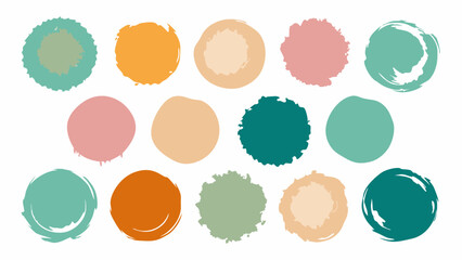 Watercolor Grunge circles brush collection 