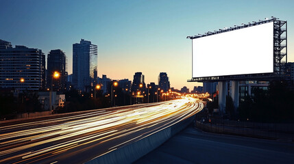 A large billboard is on a highway