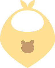 Baby Drool Bib yellow color icon.