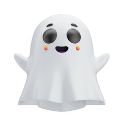 Asset 3D cute ghost emoji for Halloween and witch parties