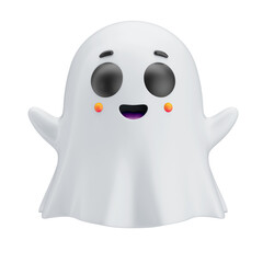 Asset 3D cute ghost emoji for Halloween and witch parties