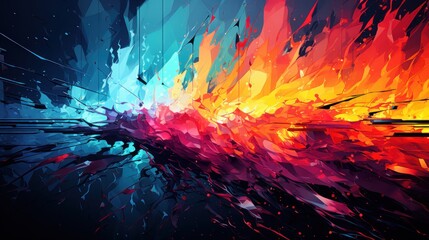 Abstract Art with Fire and Water