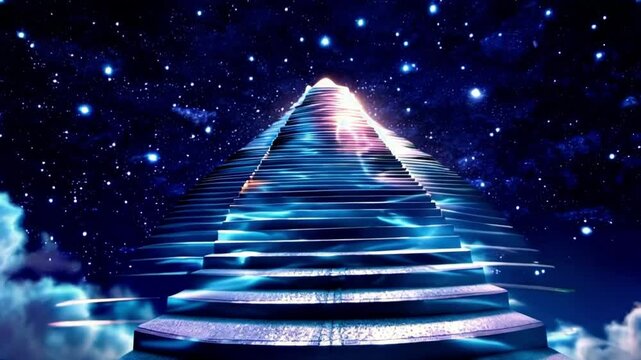 glass stair go throw himmel