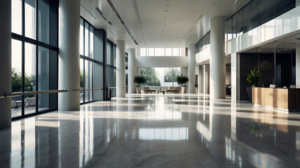 Fototapeta premium futuristic modern office building interior