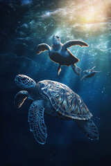 Obraz premium green sea turtle