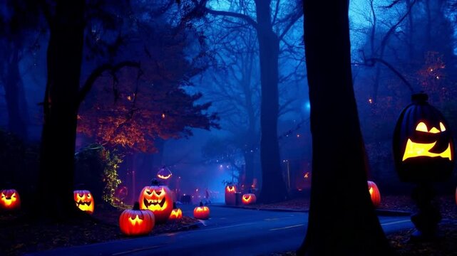 halloween night in the forest