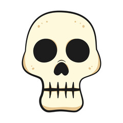 Cartoon skull. Halloween decoration. Vector illustration