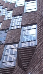 Zig zag art deco brick office building