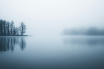 Fototapeta premium See mit Nebel