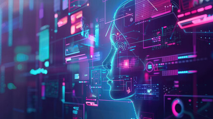 Fototapeta premium A visual of the technologies enabling personalized digital marketing, from AI to customer relationship management (CRM) systems.