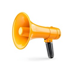 Vibrant Yellow Megaphone Isolated on Clean White Background