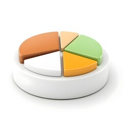 Fototapeta premium Detailed Circular Chart 3D Icon on White Background