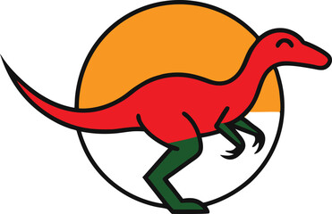 Friendly Velociraptor Racing Through a Colorful Forest Adventure
