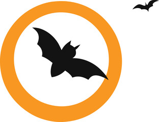 Mysterious Bat in Flight Against a Glowing Moon Vector Art
