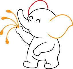 Joyful Baby Elephant Adventures in a Colorful Vector World
