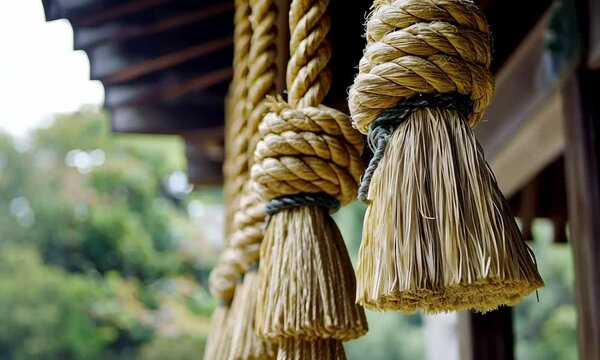ropes are used to mark the boundaries of something considered pure or to ward off evil spirits.