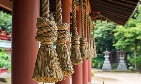 ropes are used to mark the boundaries of something considered pure or to ward off evil spirits.