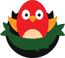 Charming Nest Refuge A Baby Bird Resting Under Warm Leaves
