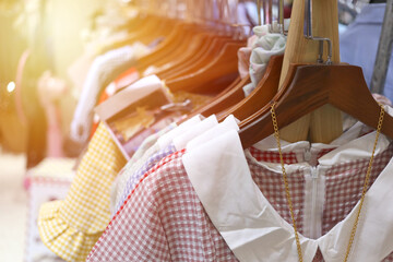 Colorful Dresses Hanging in a Retail Store Display