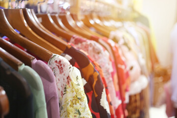 Colorful Dresses Hanging in a Retail Store Display