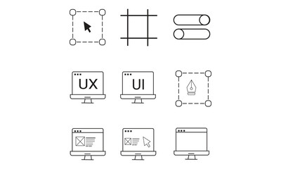 UX UI line icons user interface design symbols