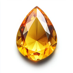 A stunning icon of bright yellow gemstone, featuring pear shape and brilliant facets that reflect light beautifully. This gemstone radiates warmth and elegance, perfect for jewelry design