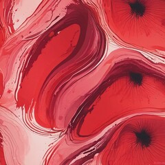 Vibrant Red Liquid Drop Abstract Design