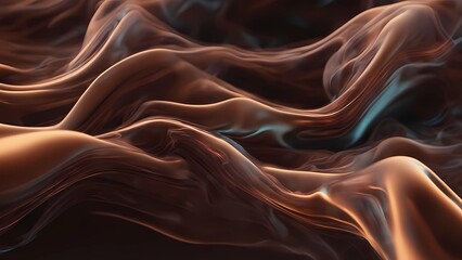 Obraz premium Abstract 3D Smoke With Holographic and Futuristic Touch in dark brown color