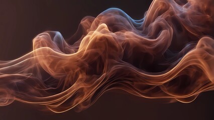 Fototapeta premium Abstract 3D Smoke With Holographic and Futuristic Touch in dark brown color