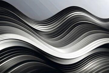 Obraz premium Dynamic Flowing Curves Abstract Monochrome Design Art Pattern