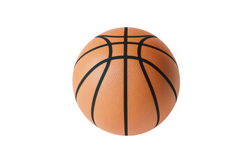 Basketball with textured surface, isolated on transparent background.