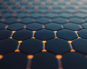 Fototapeta premium Close-up of nanoparticles enhancing the efficiency of solar panels, symbolizing innovation in renewable energy