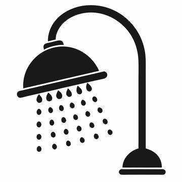 recommend clip art: Shower head silhouette vector illustration