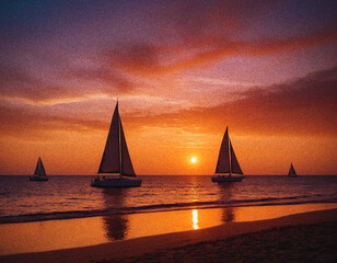 sunset on the sea